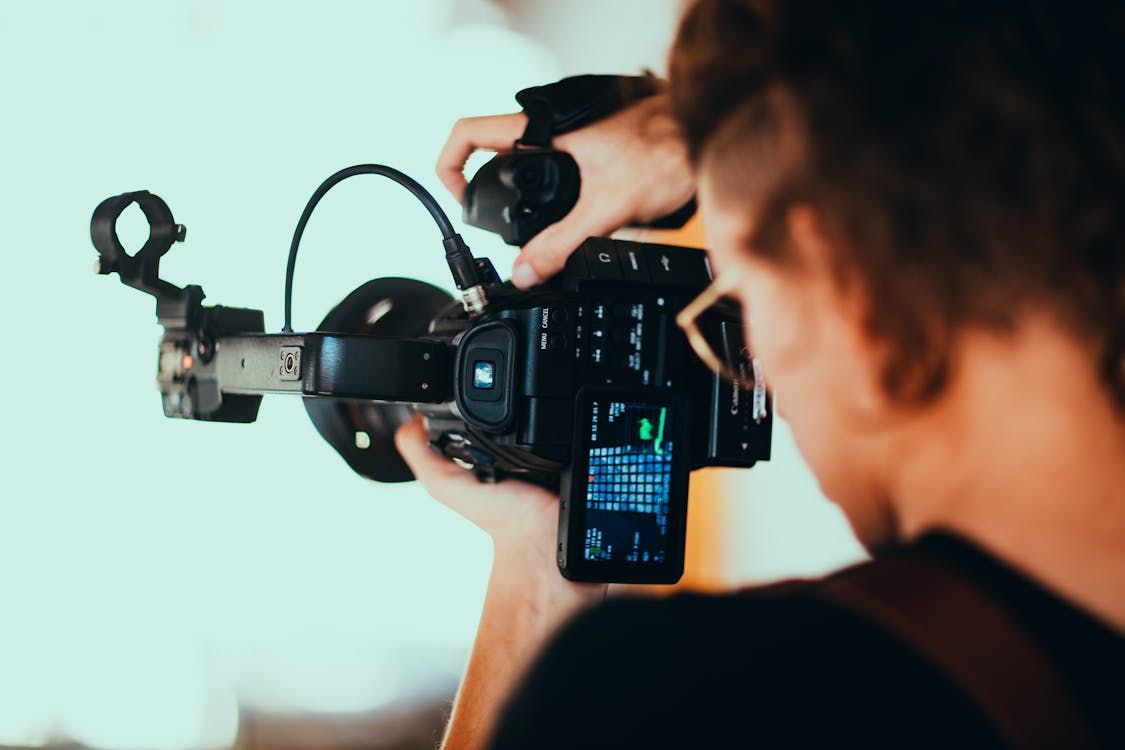 Cinema camera operator on set