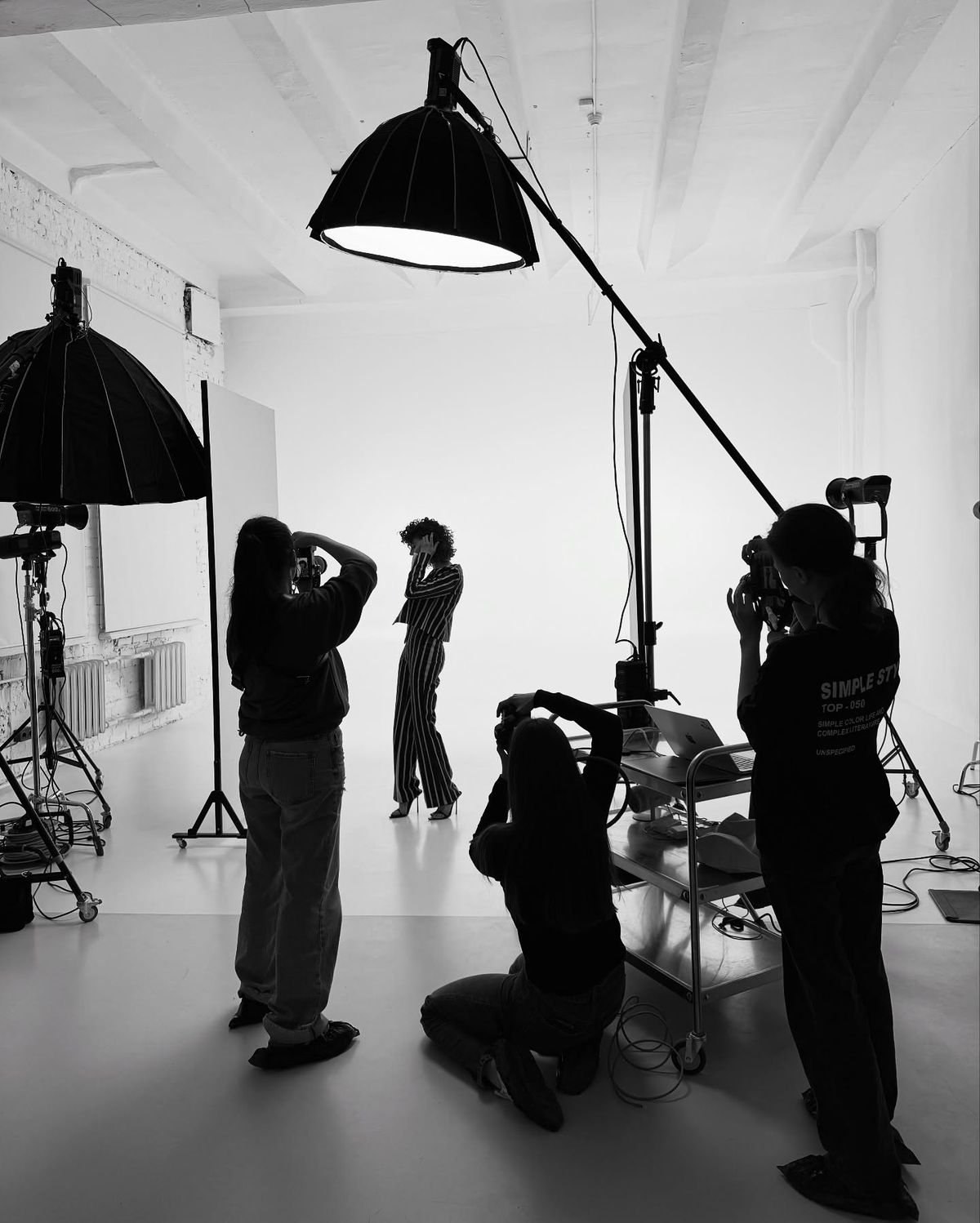 Studio shoot, black and white