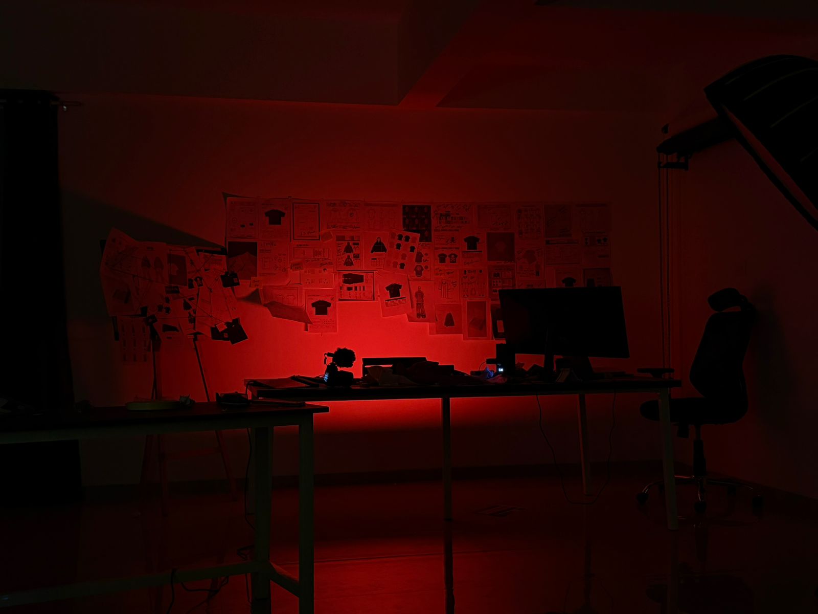 Studio under red light