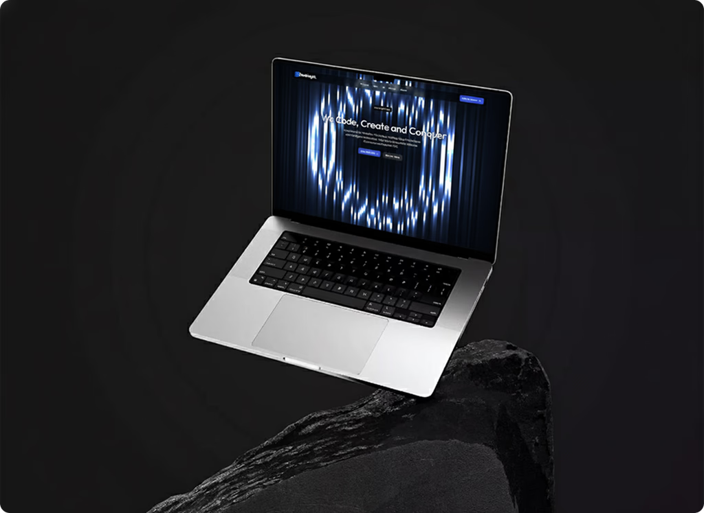 Web build. dark site mockup